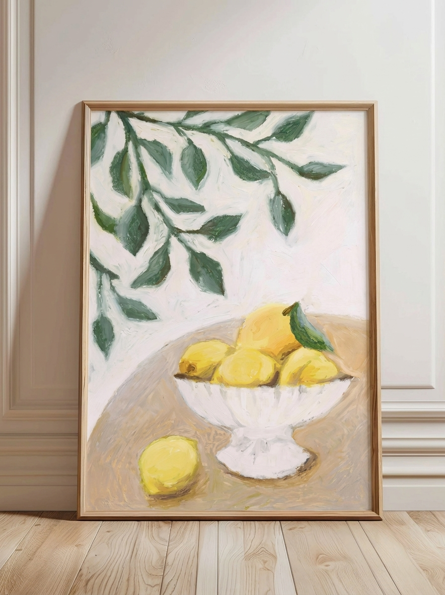 Limoni — Lemon Bowl Kitchen Wall Art Print