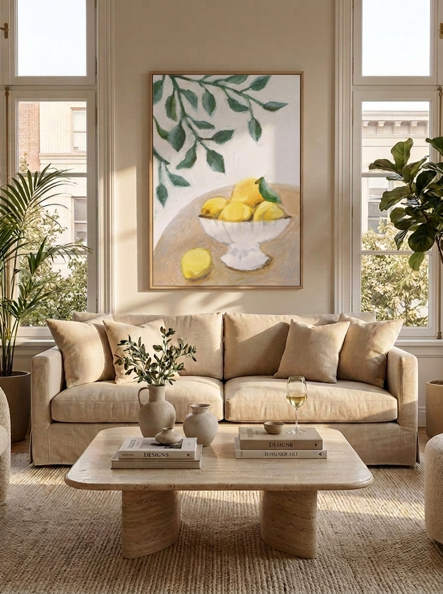 Limoni — Lemon Bowl Kitchen Wall Art Print